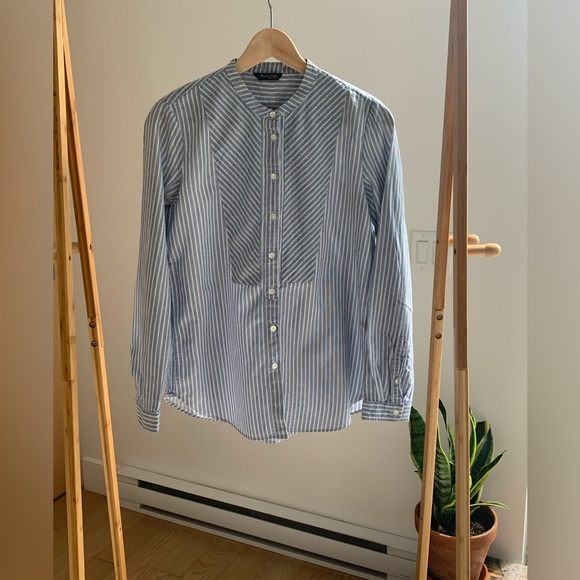 MASSIMO DUTTI Striped Blouse shirt with accents - Picture 1 of 6